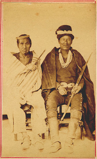 Unidentified Diné Man and Manuelito, New Mexico Territory, ca.1867 by Nicholas Brown & Son
